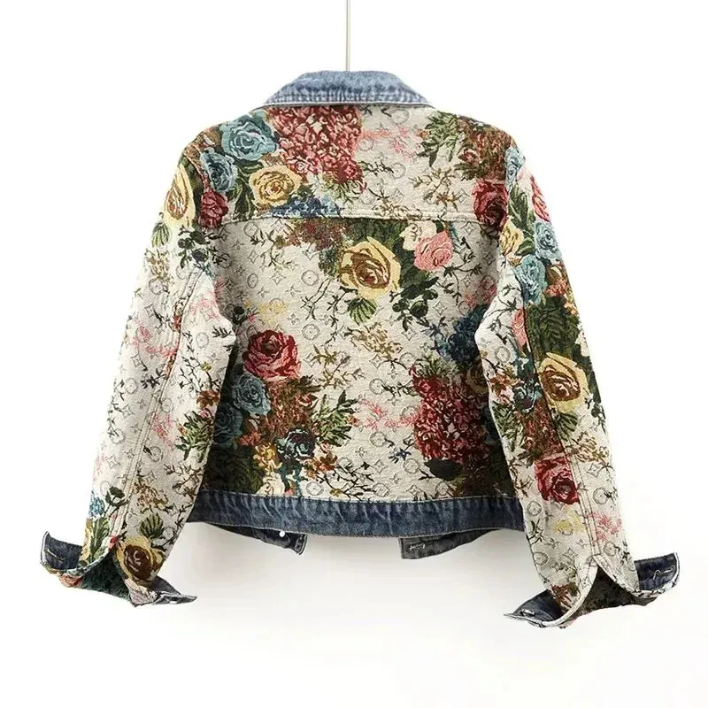 Camellia Floral Denim Jacket