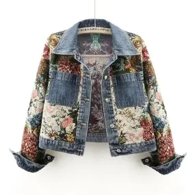 Camellia Floral Denim Jacket