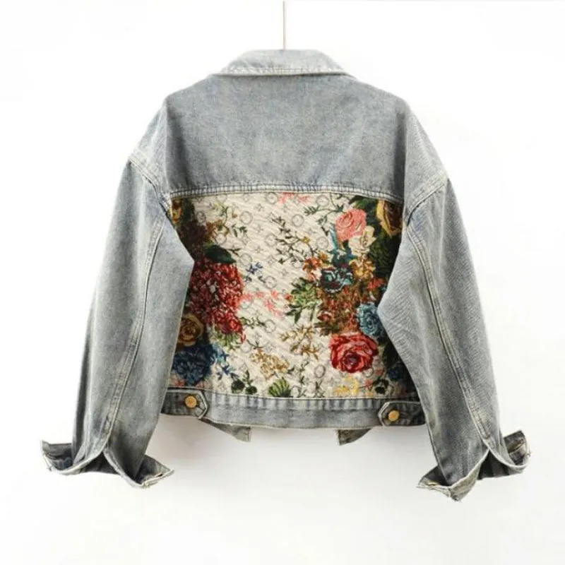 Camellia Floral Denim Jacket