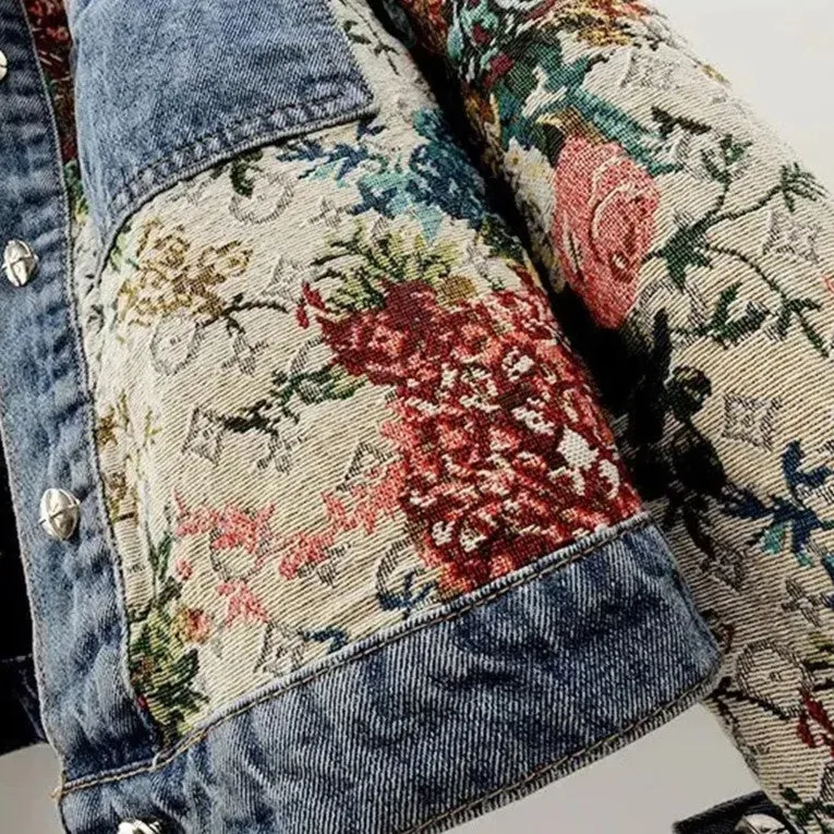 Camellia Floral Denim Jacket