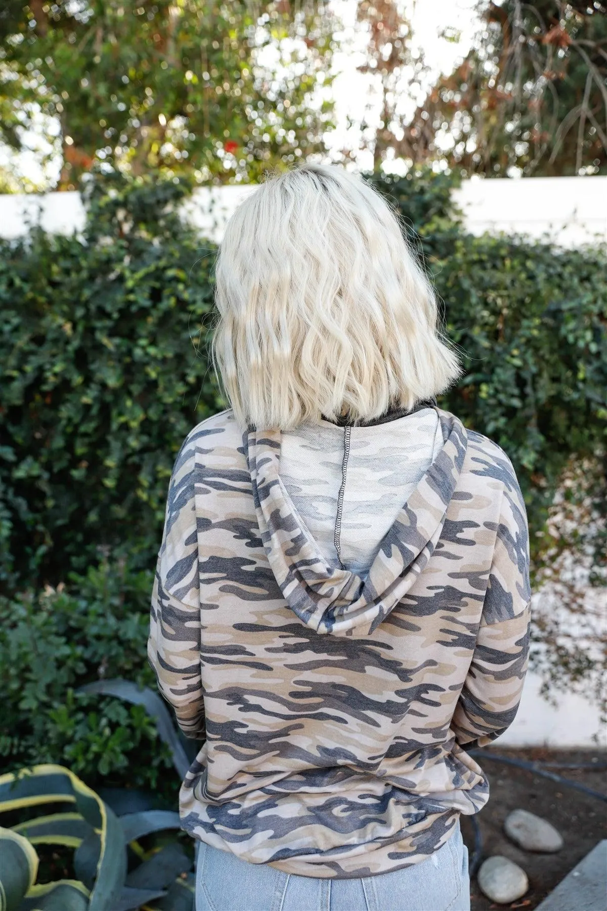 Camo Moss Mask Neck Hoodie Sweatshirt /2-2-1