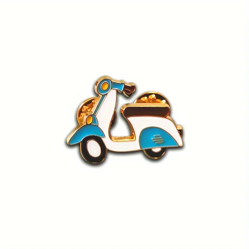 Cartoon Motorcycle Label Pins for Fashionable Clothing and Bags