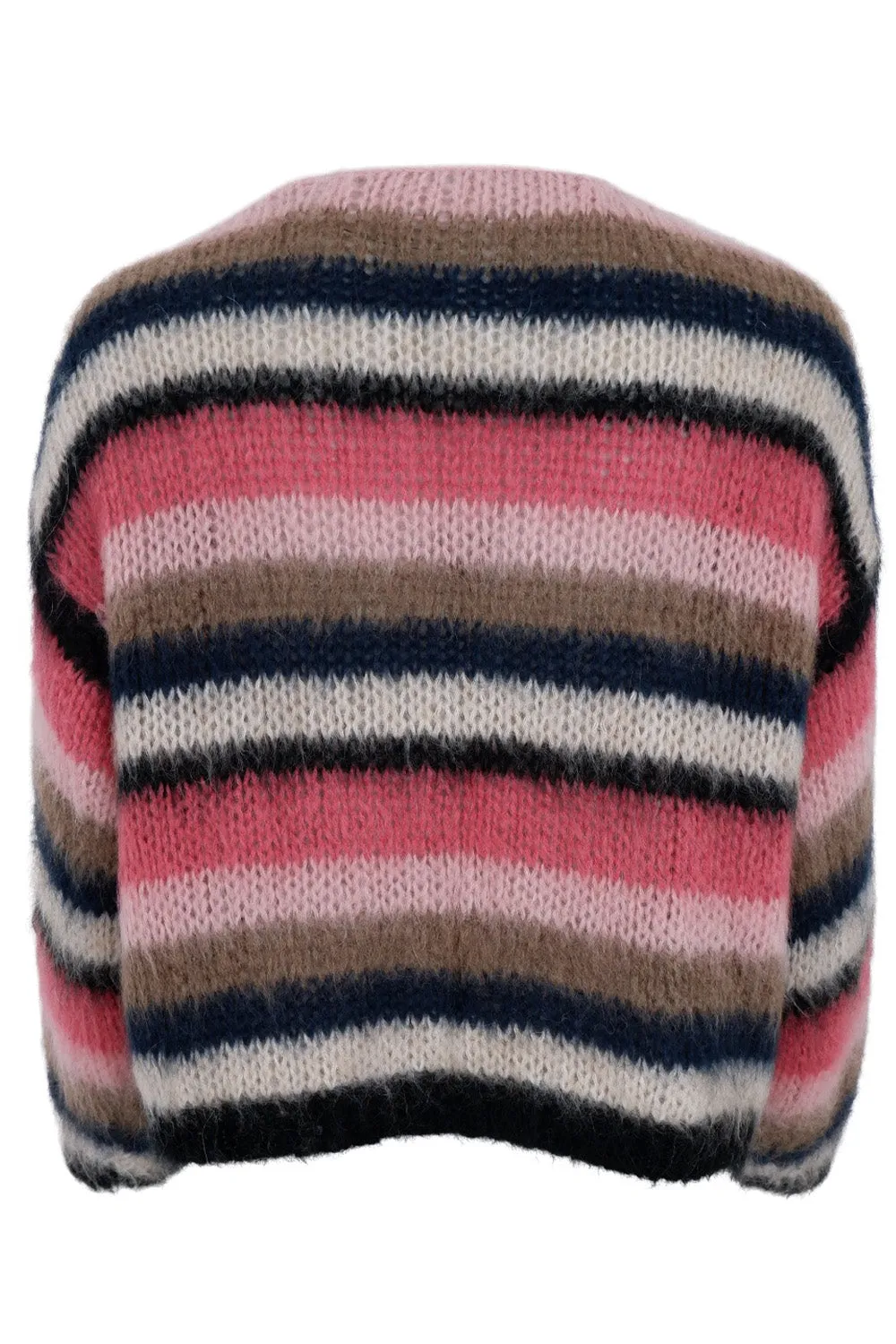 Casey Multi Striped Cardigan | Multi Rose | Strik fra Black Colour