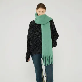 Cashmere Scarves for Women - Thick and Warm Muffler with Tassel Detail