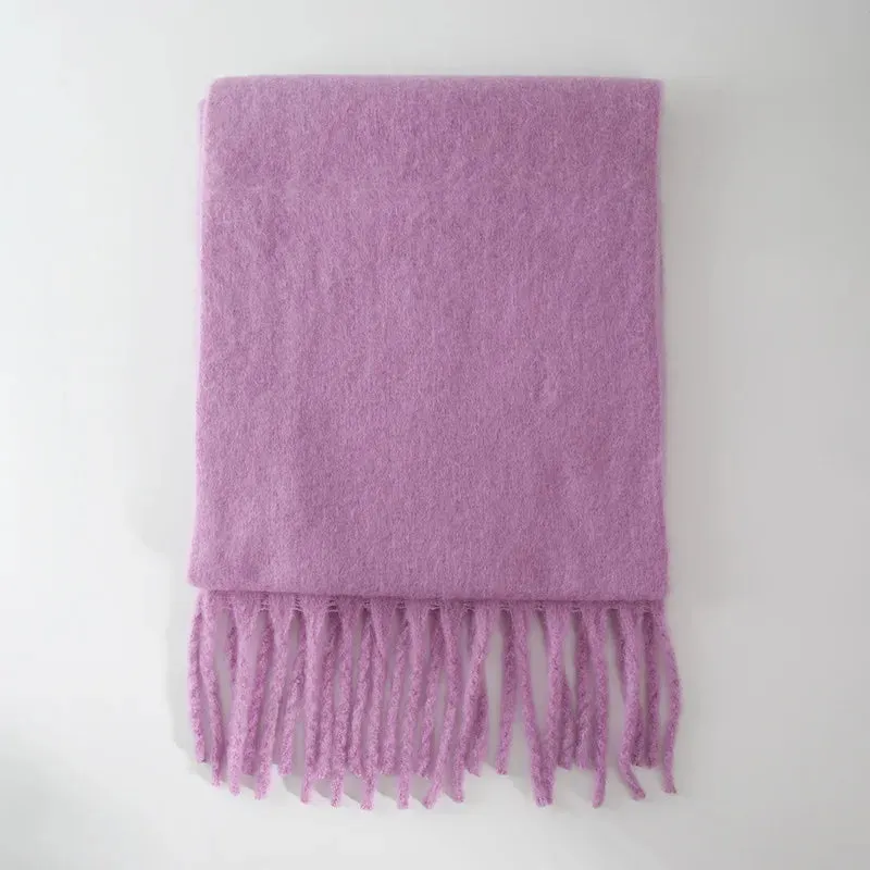 Cashmere Scarves for Women - Thick and Warm Muffler with Tassel Detail