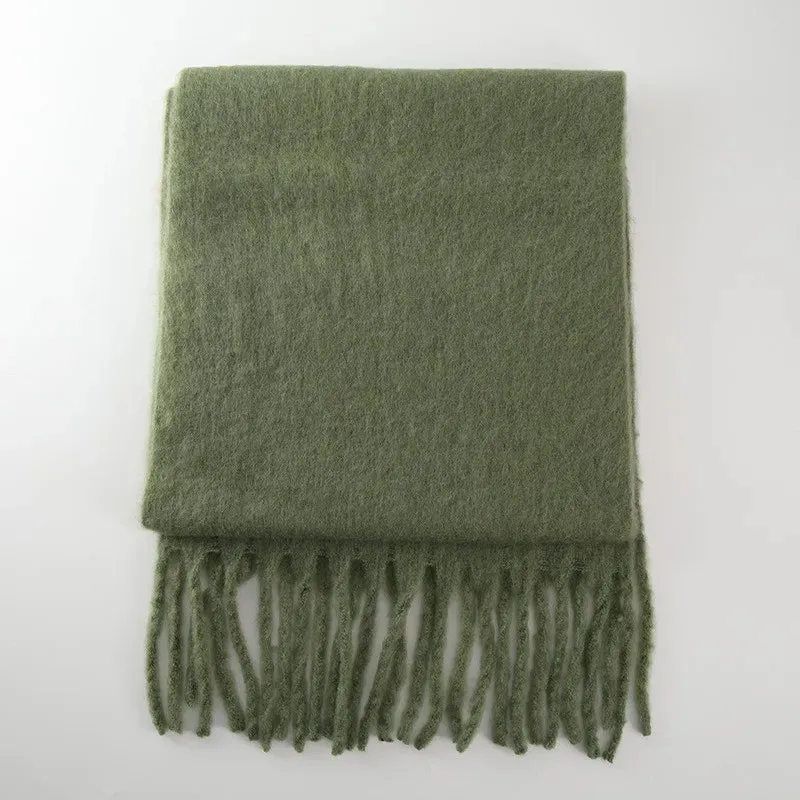 Cashmere Scarves for Women - Thick and Warm Muffler with Tassel Detail