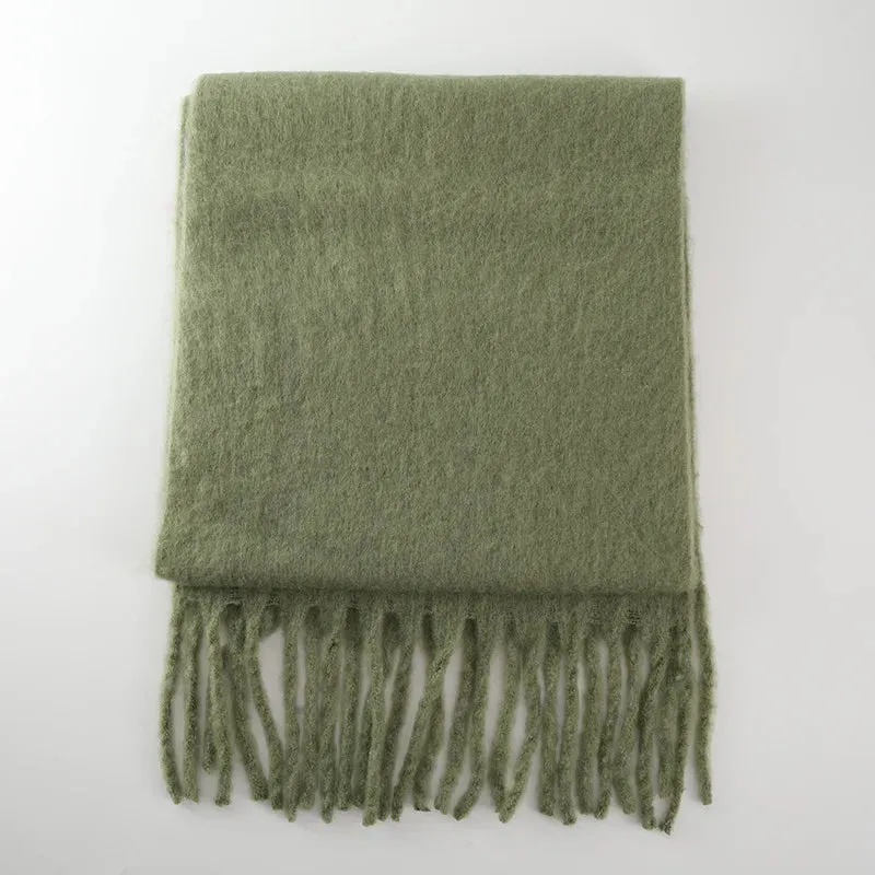 Cashmere Scarves for Women - Thick and Warm Muffler with Tassel Detail