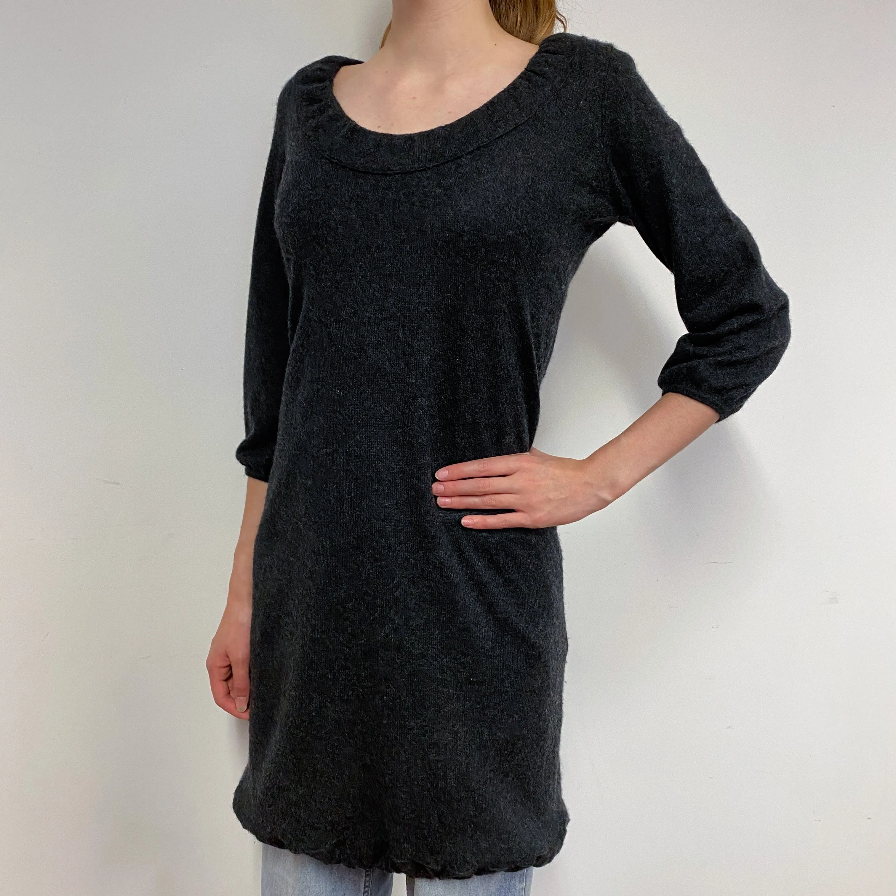 Charcoal 3/4 Sleeved Cashmere Dress