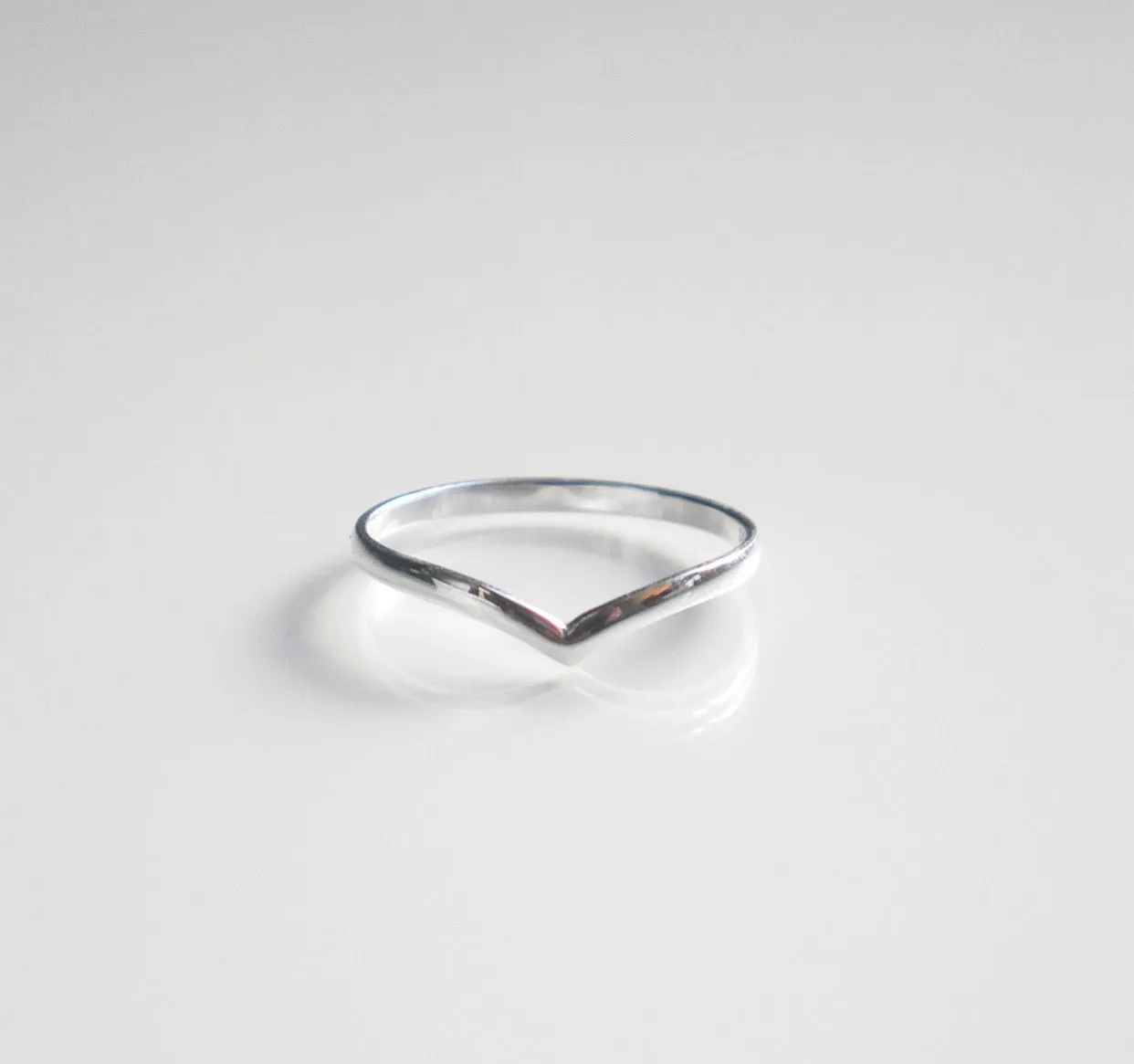 Chevron Ring, .925 Sterling Silver Daily Waterproof Triangle  Ring