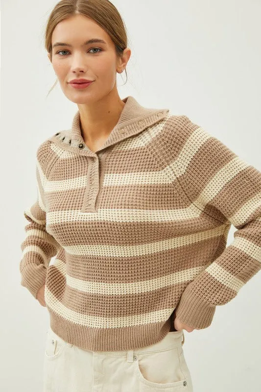 Chunky Striped Collared Pullovers - 2 Colors!