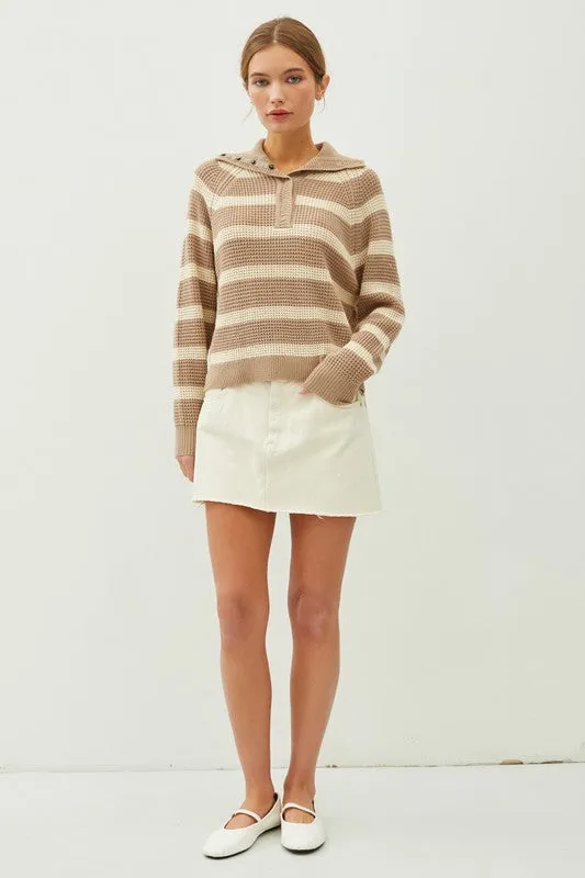 Chunky Striped Collared Pullovers - 2 Colors!