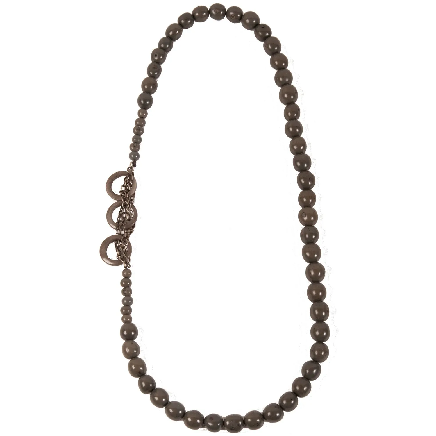 Circle Chain Necklace in Soft Gray Faire Collection