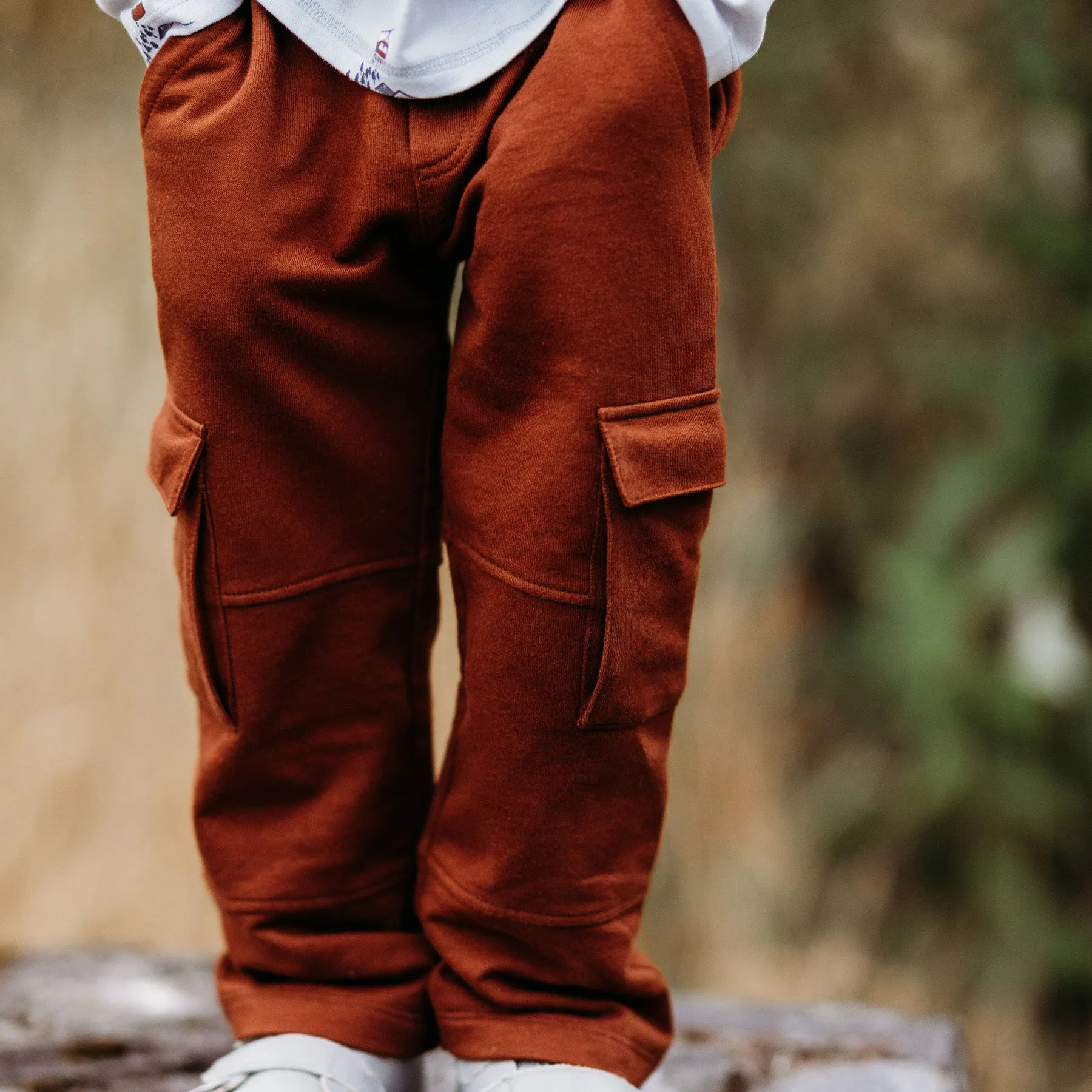 City Mouse Brushed Fleece Cargo Pant - Rust