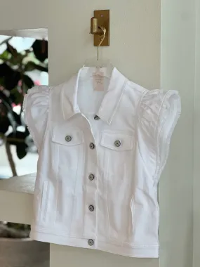 Cizj67734 Cinq A Sept White Denim Vest