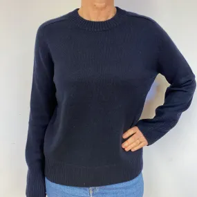 Cos Navy Blue Cashmere Crew Neck Jumper Medium