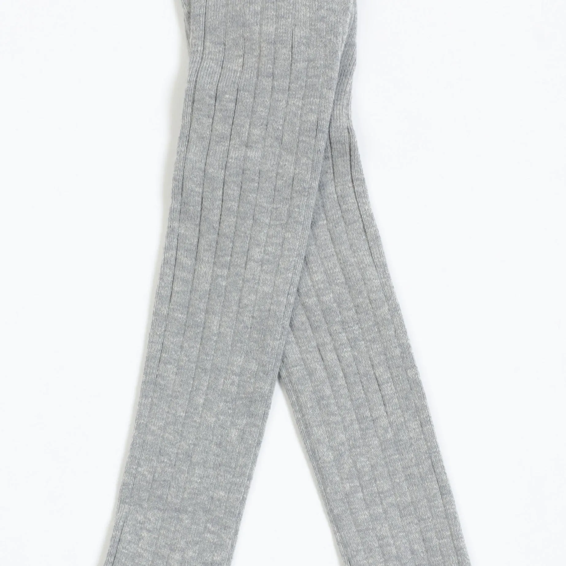 Cotton ribbed tights - Dove Grey