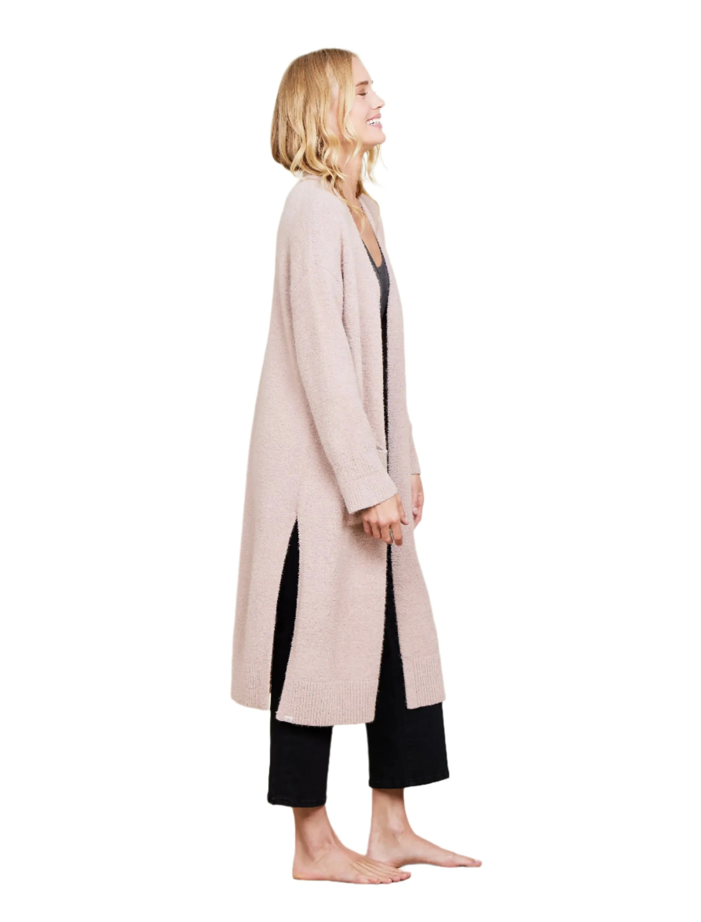 Cozy Chic Luxe High-Slit Cardigan