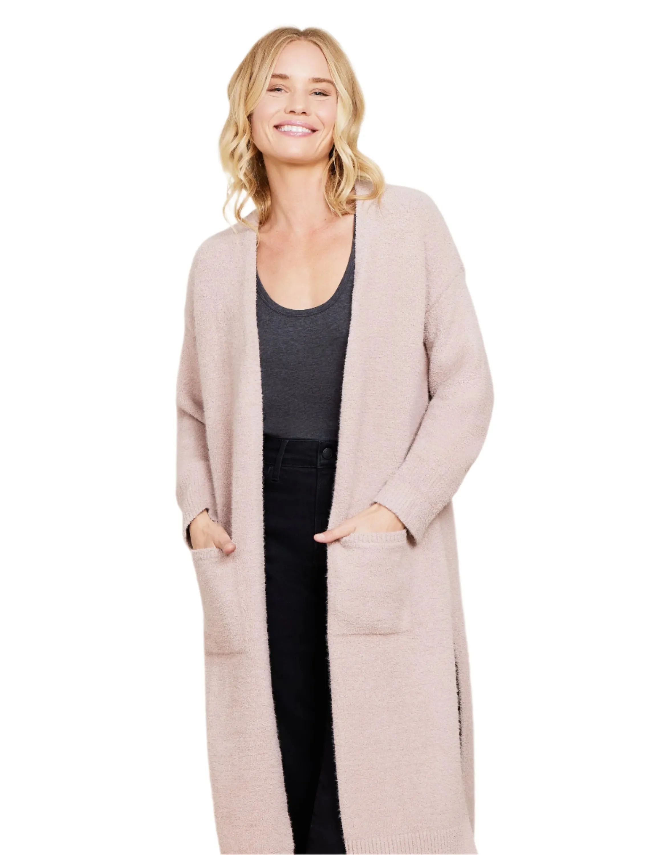 Cozy Chic Luxe High-Slit Cardigan