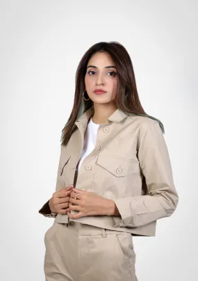 Cropped Jacket - beige