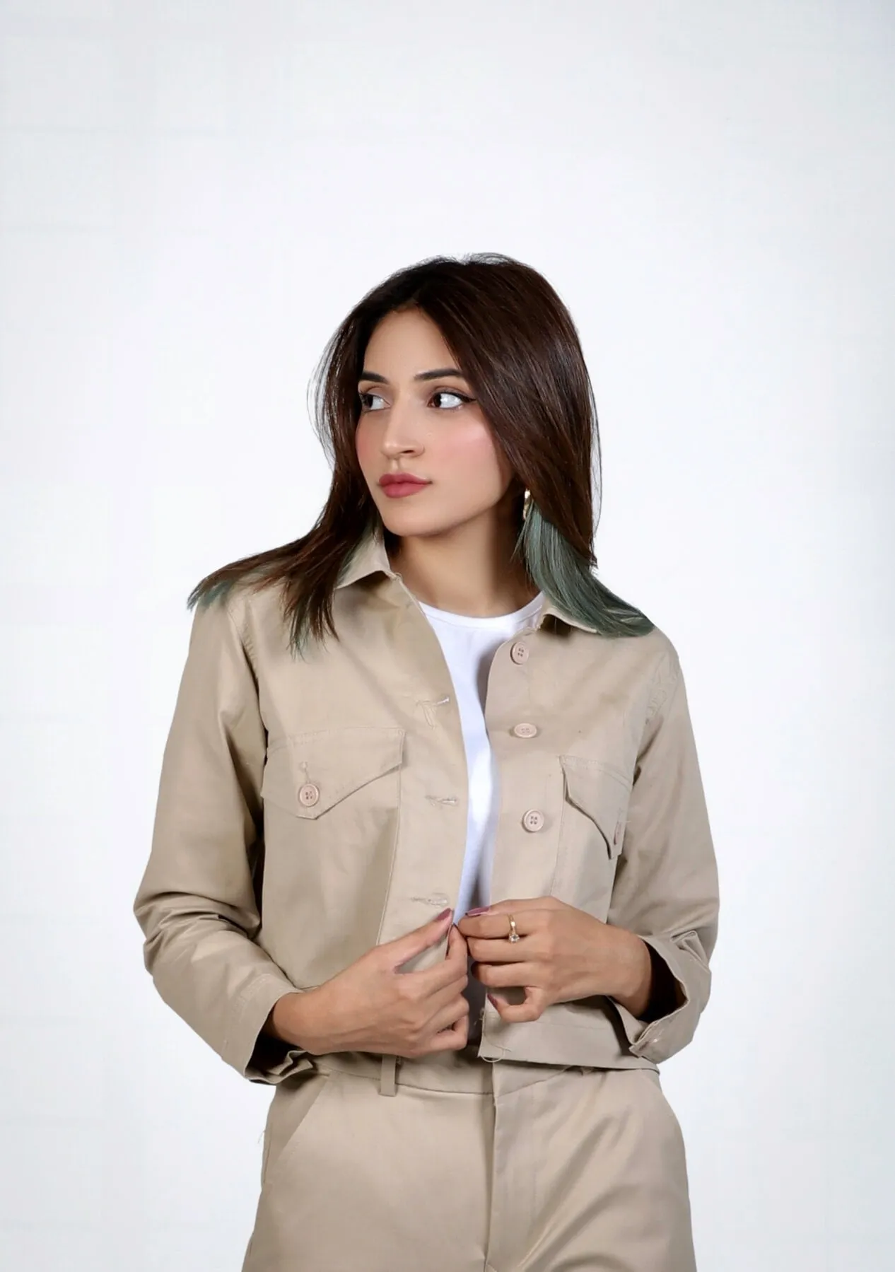 Cropped Jacket - beige