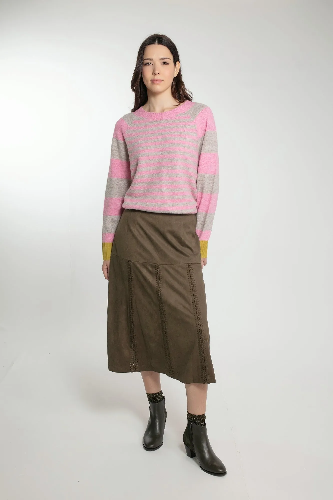 CYNTHIA STRIPE JUMPER IN PINK MIX