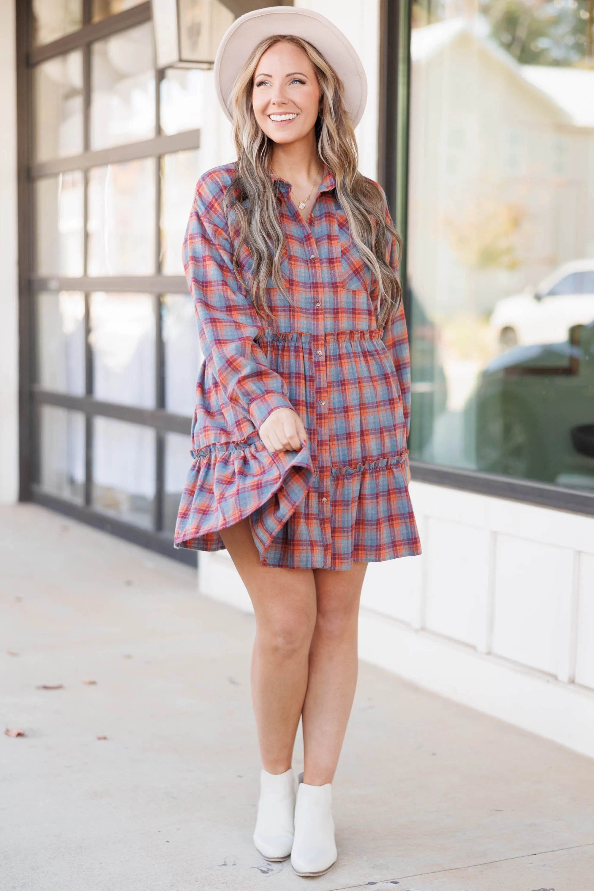 Deserted Skies Dress, Dusty Blue