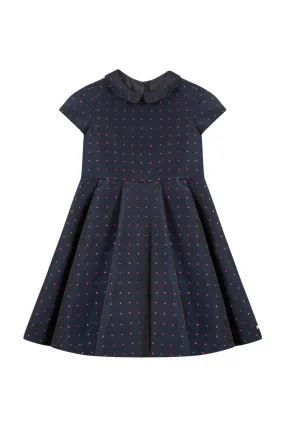 Dress - Navy with heart embroidery