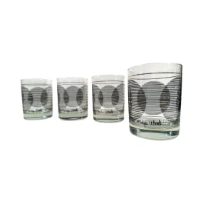 Edgar Watkins Signed Mid-Century Eclipse Double Old Fashion Glasses (Set of 4)