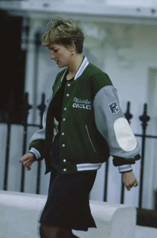 Elegant Princess Diana Eagles Varsity Jacket: A Majestic Choice