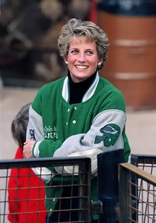 Elegant Princess Diana Eagles Varsity Jacket: A Majestic Choice