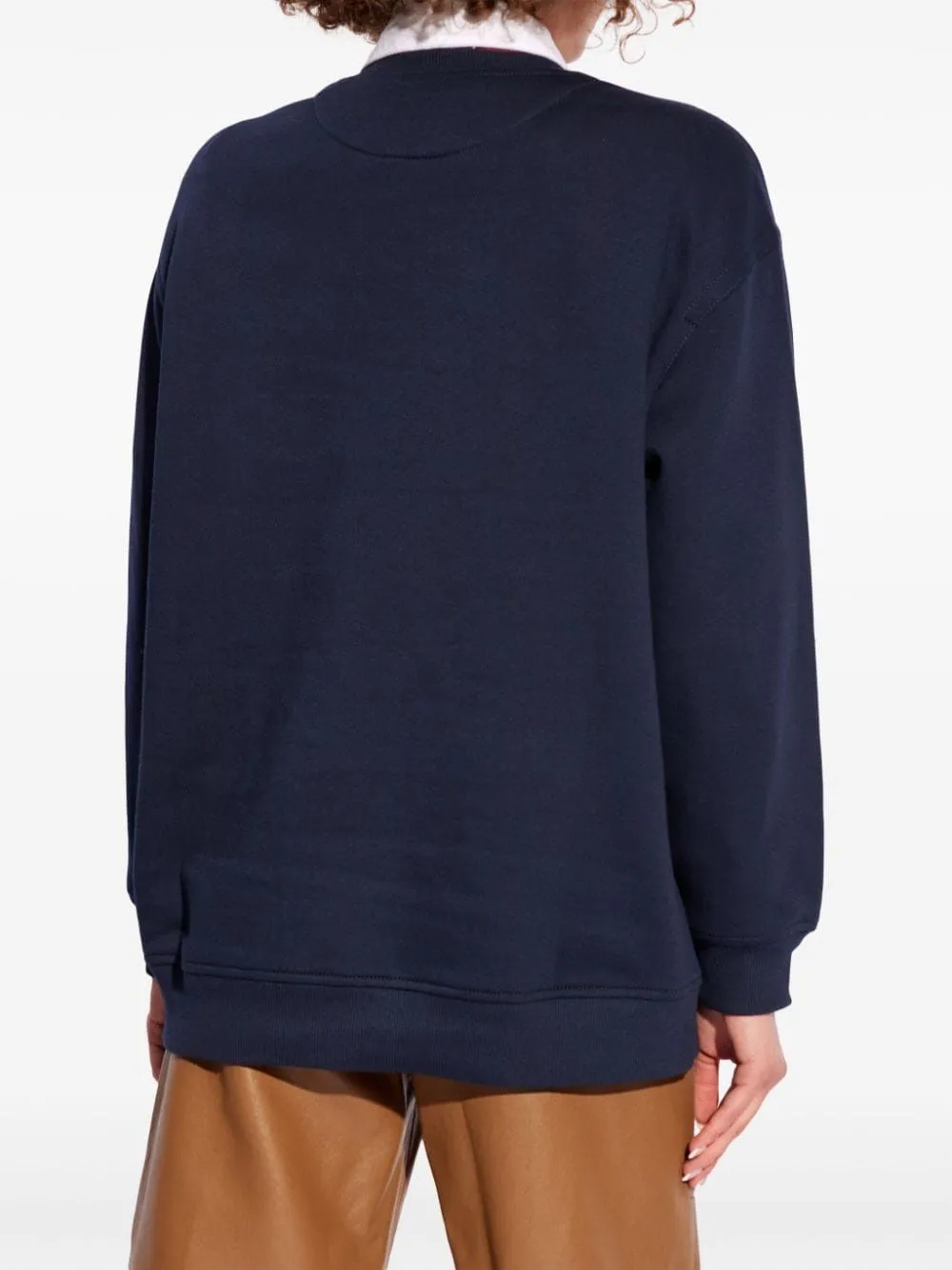 ETRO Navy Blue Printed Fleece Sweater for Women