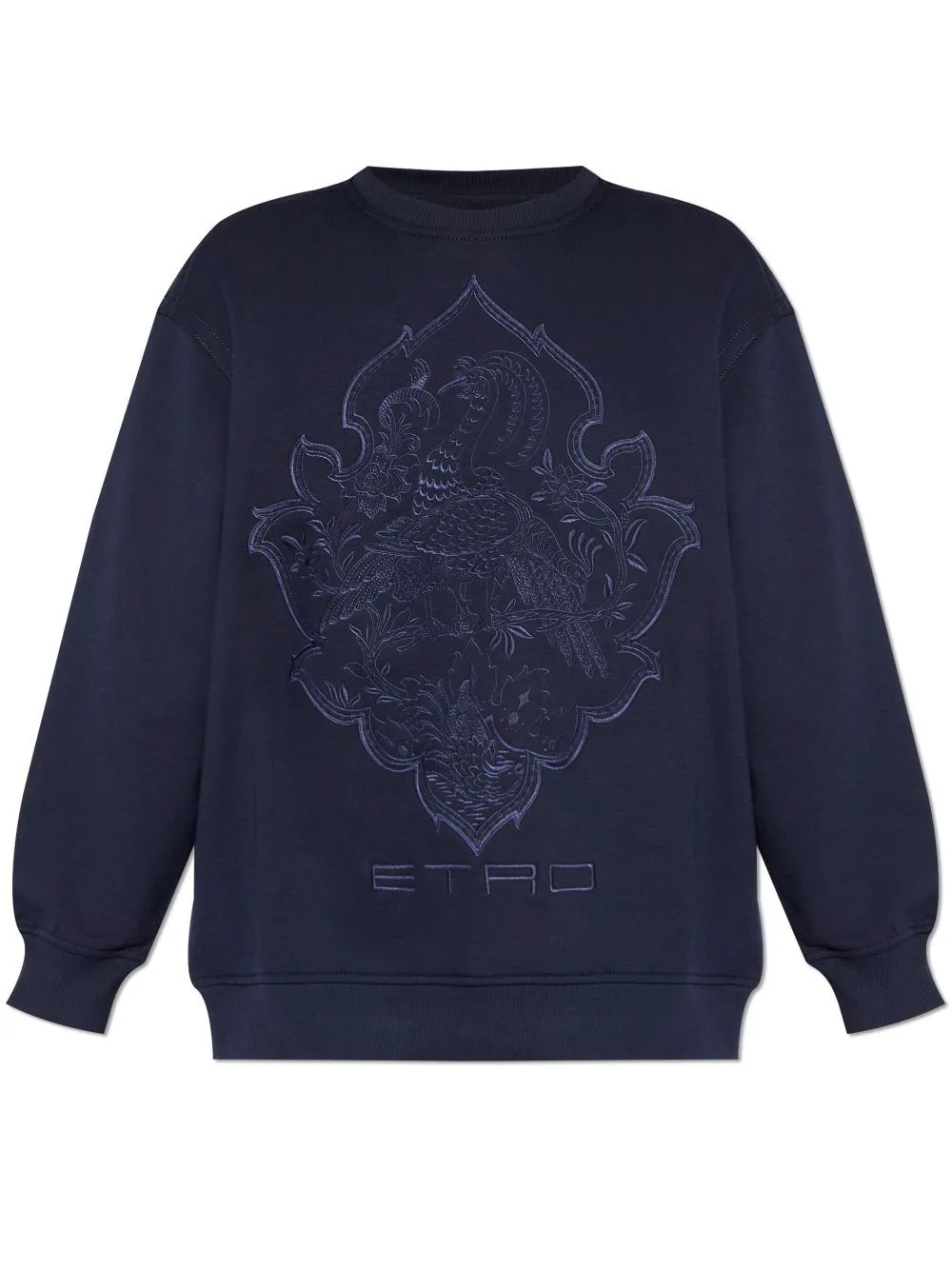 ETRO Navy Blue Printed Fleece Sweater for Women