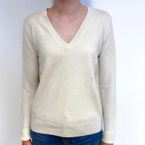 Everlane Cream Cashmere V-Neck Jumper Extra Small