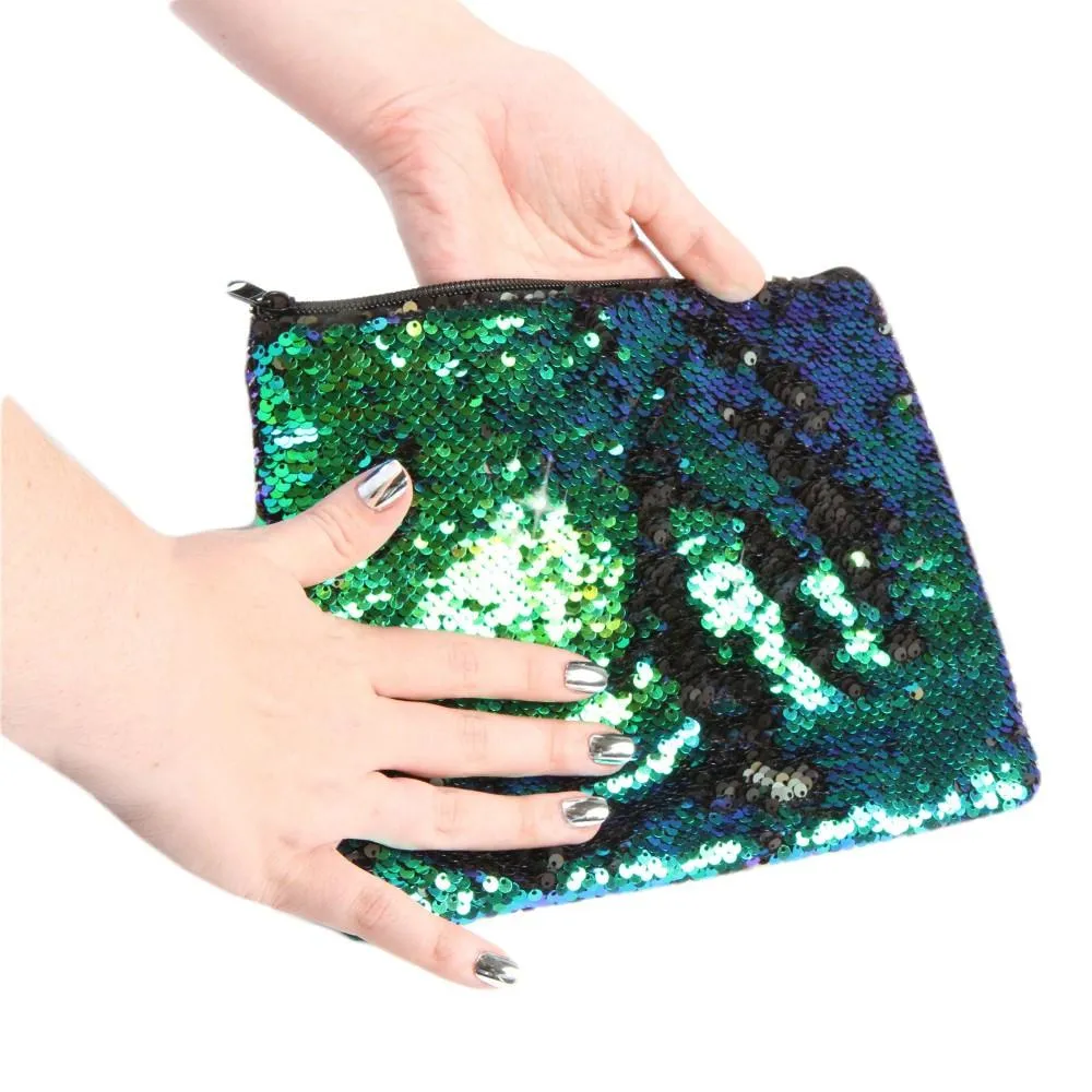 FA Magic Sequin Cosmetic/Pencil Pouch - Mermaid/Black