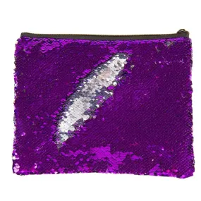 FA Magic Sequin Cosmetic/Pencil Pouch - Purple/Silver