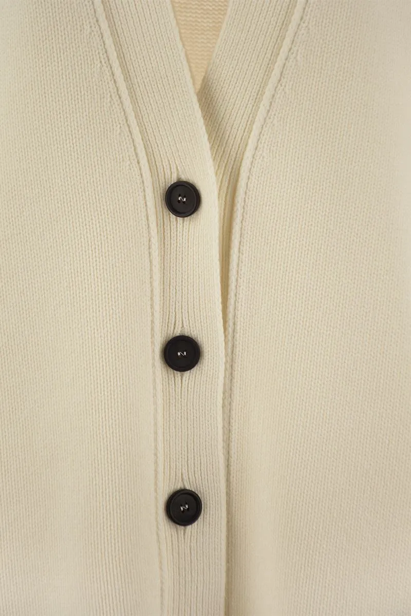 FABIANA FILIPPI Luxury Tri-Blend Cardigan with Horn Buttons