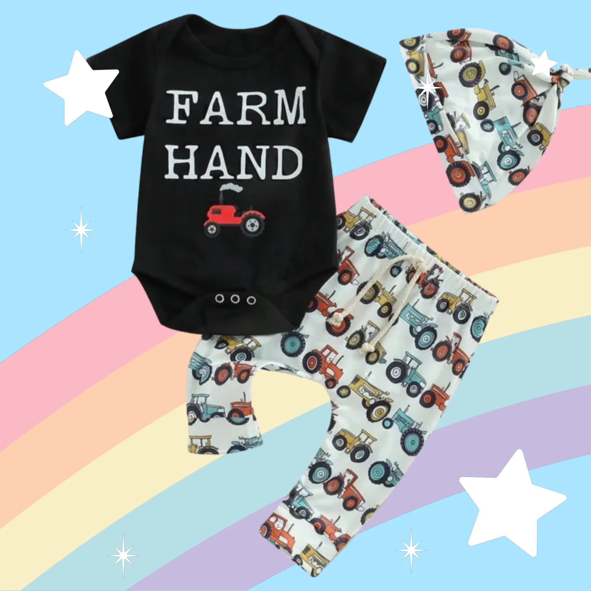 Farm Hand Romper,  Pants and Pumpkin Hat #2000121