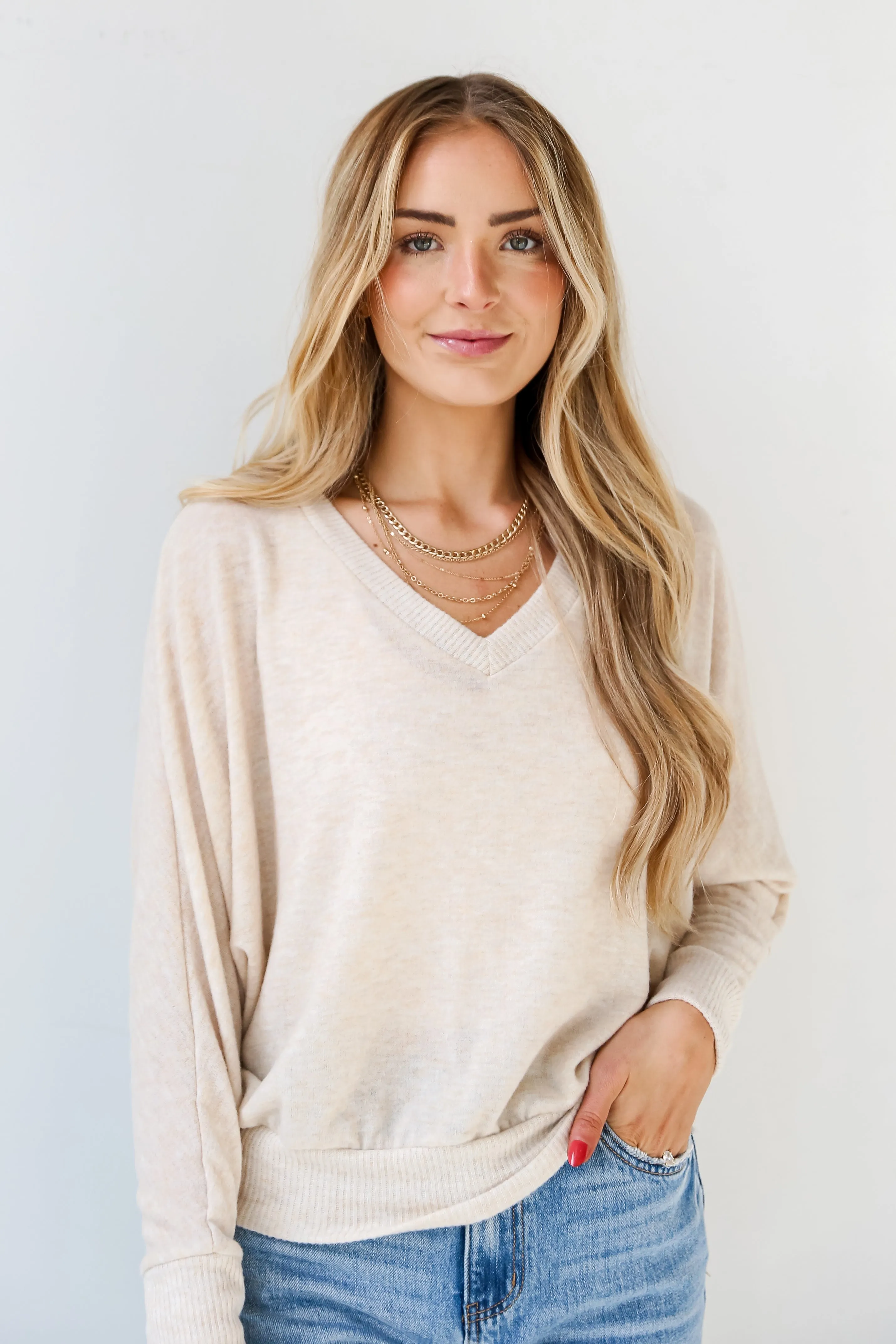 FINAL SALE - Amelia Brushed Knit Top - DU DEAL