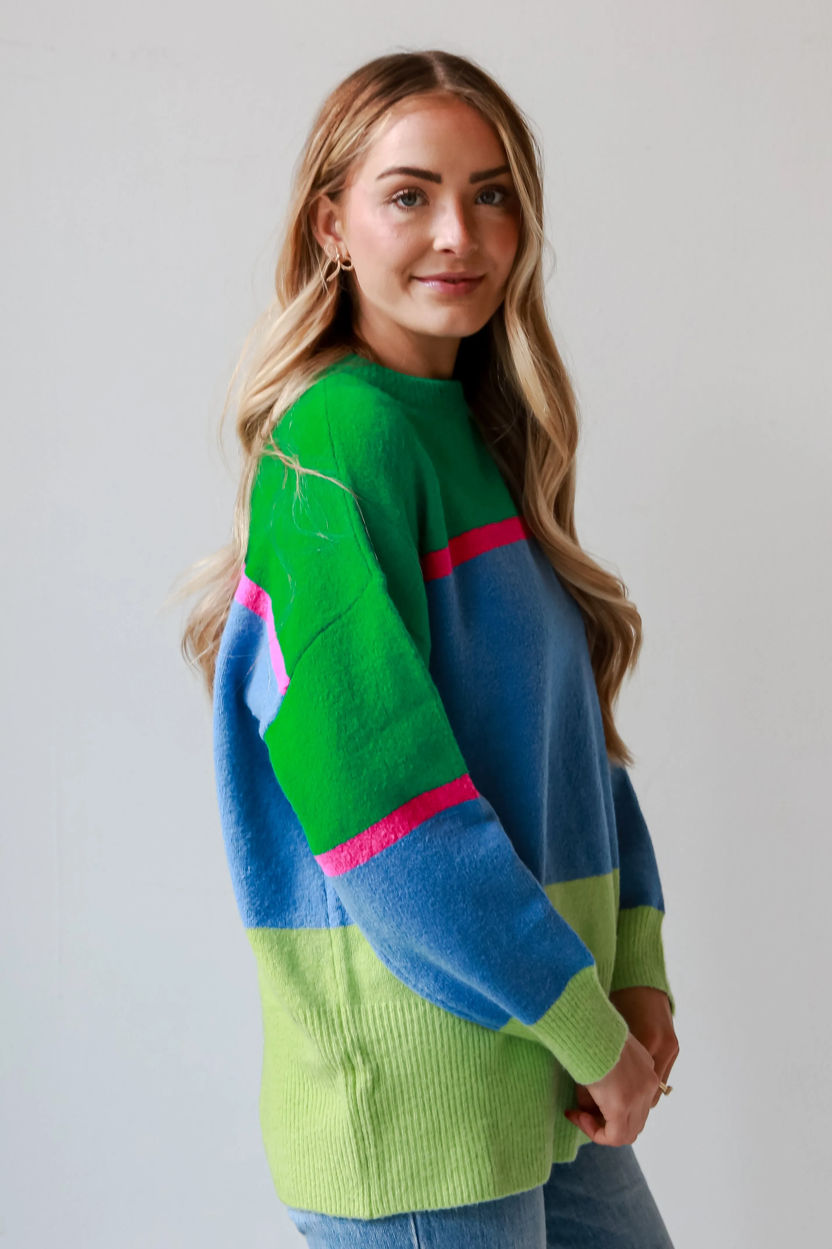 FINAL SALE - Confident Poise Color Block Oversized Sweater