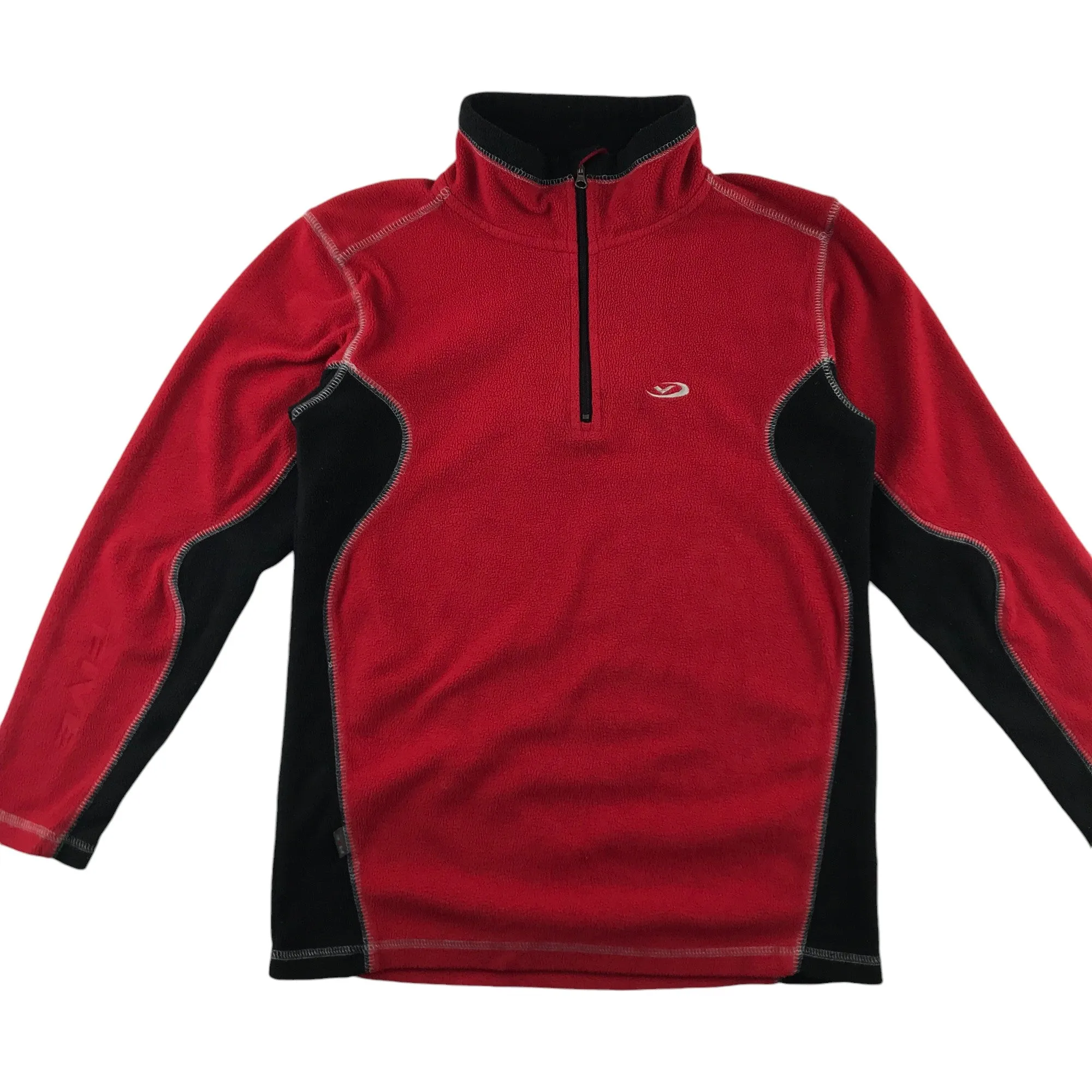 Five fleece 11-12 years red and black panelled half zipper