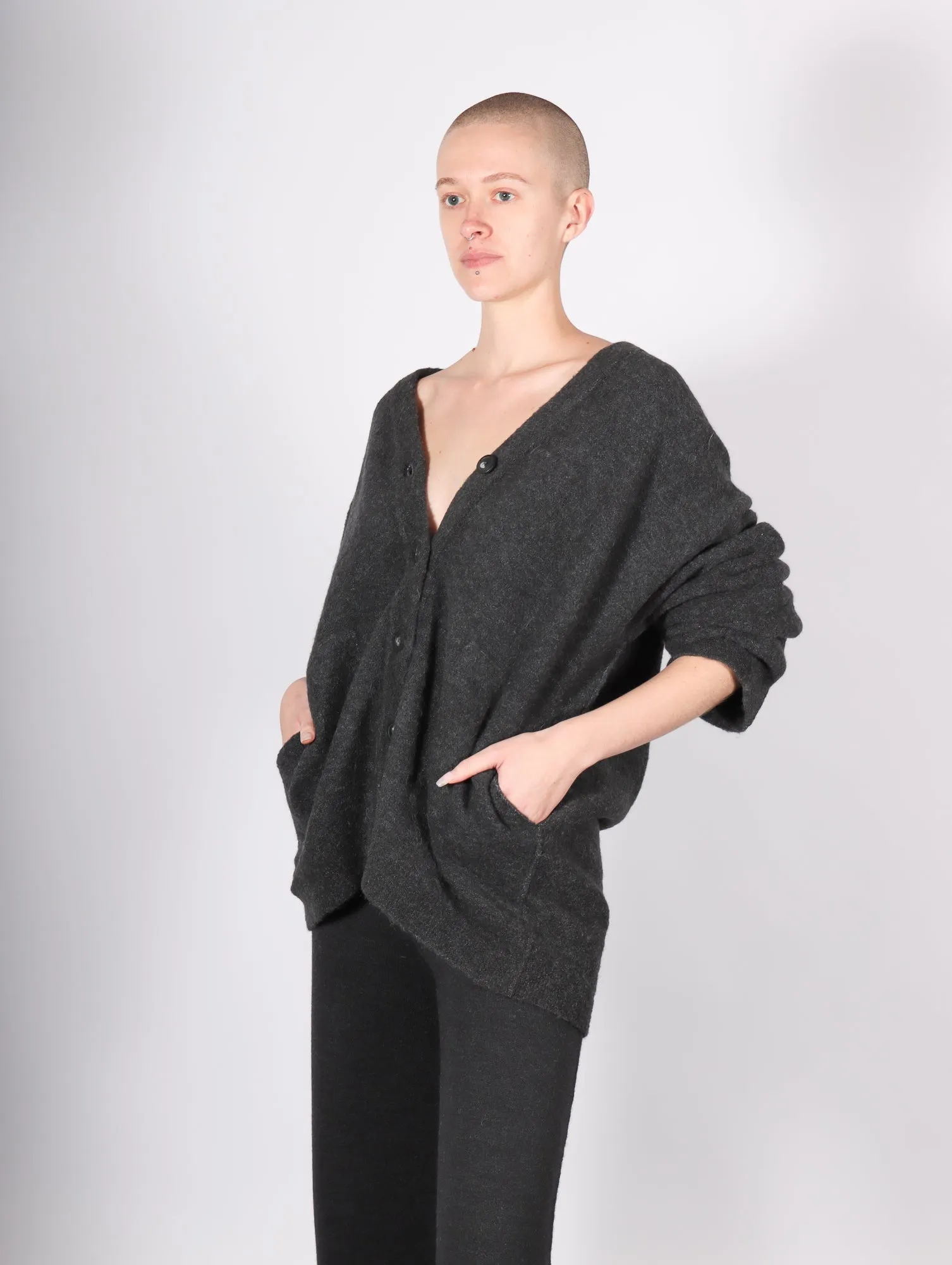 Fleece Cardigan in Ink by Lauren Manoogian