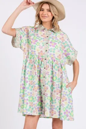 Floral Babydoll Short Sleeves Dress