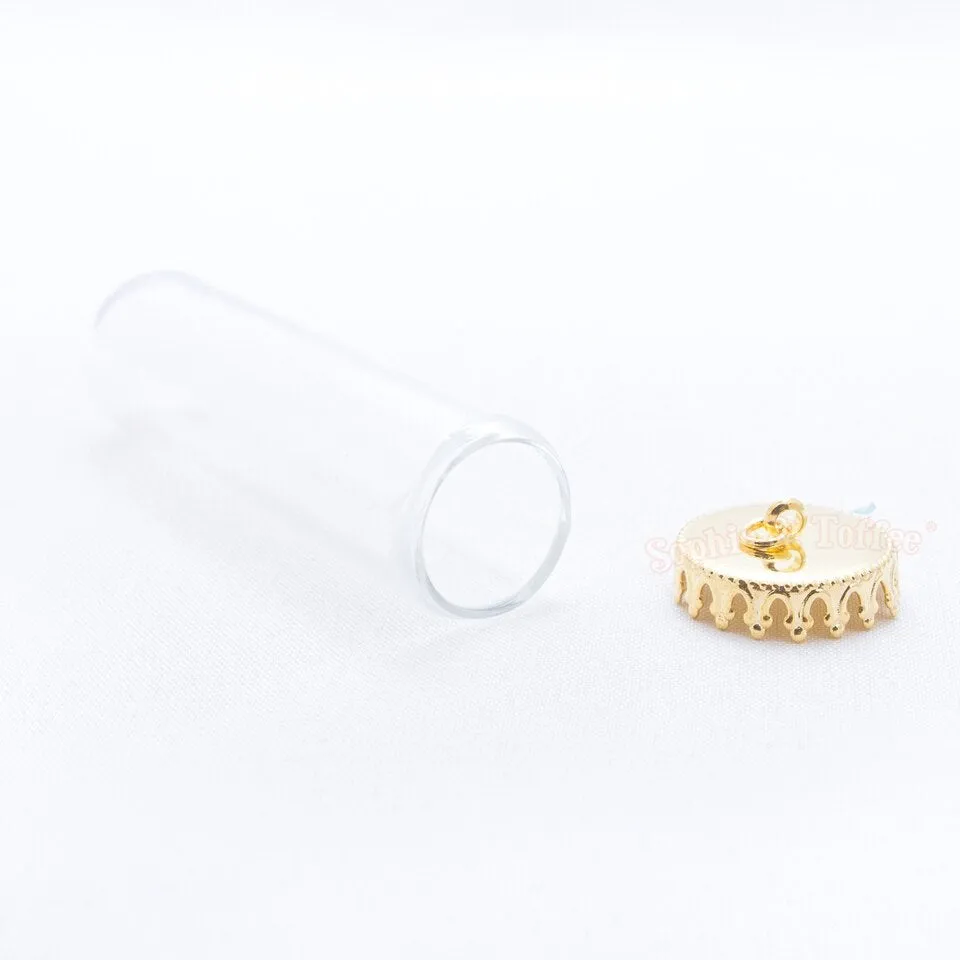 Glass Tube Vital with Crown Cap (50mm) - 2 sets