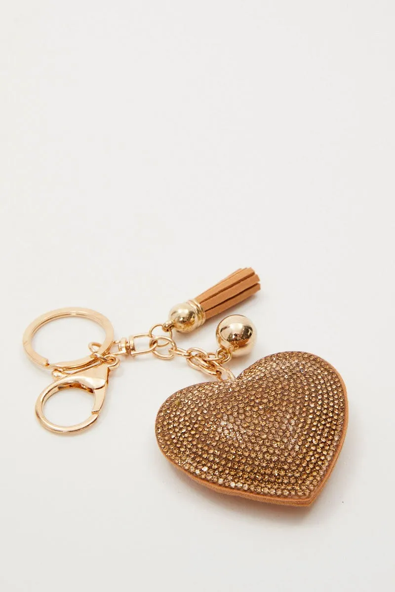 Gold Heart Key Ring