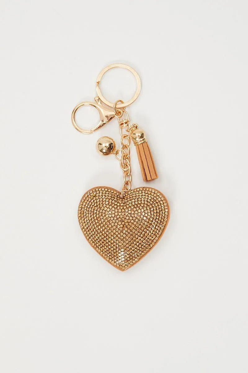 Gold Heart Key Ring