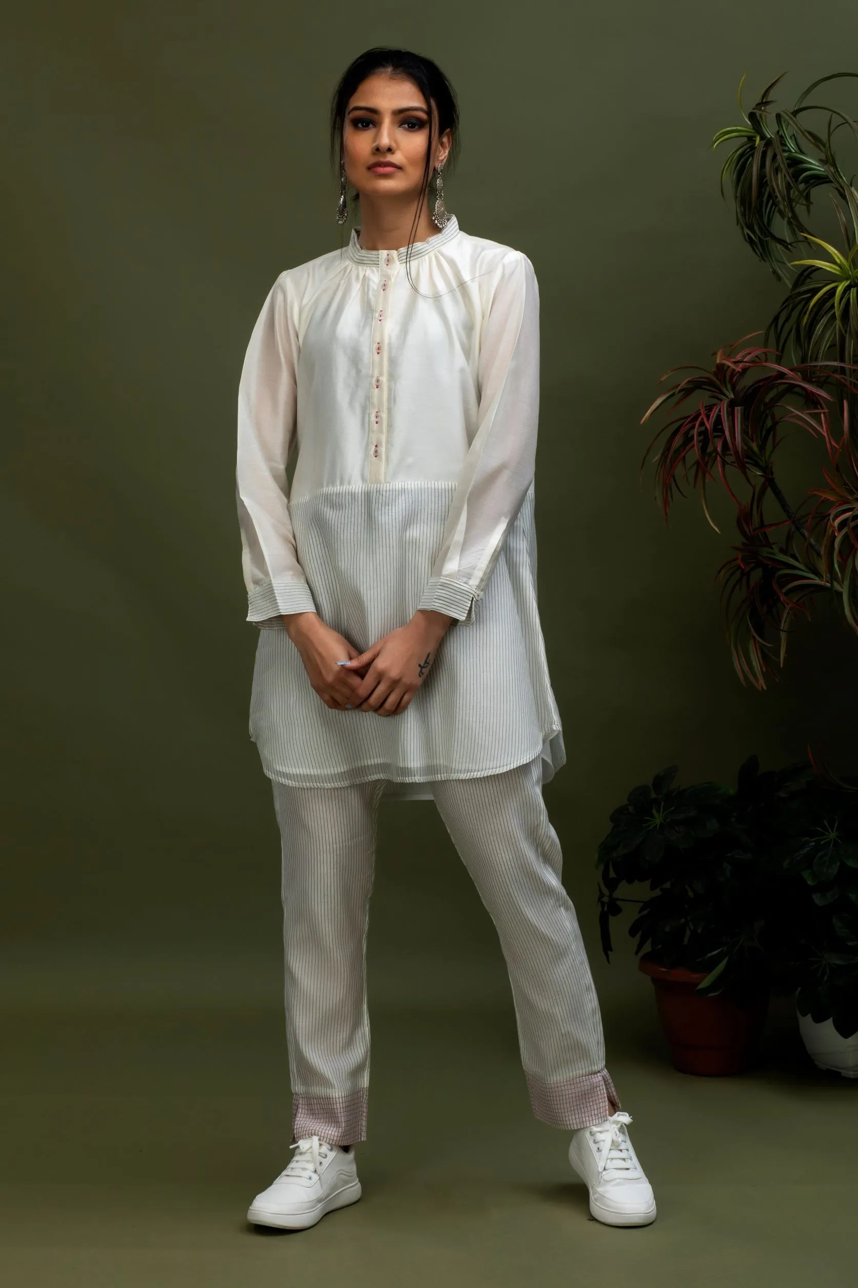 Handwoven Cotton Chanderi Sripes Pants