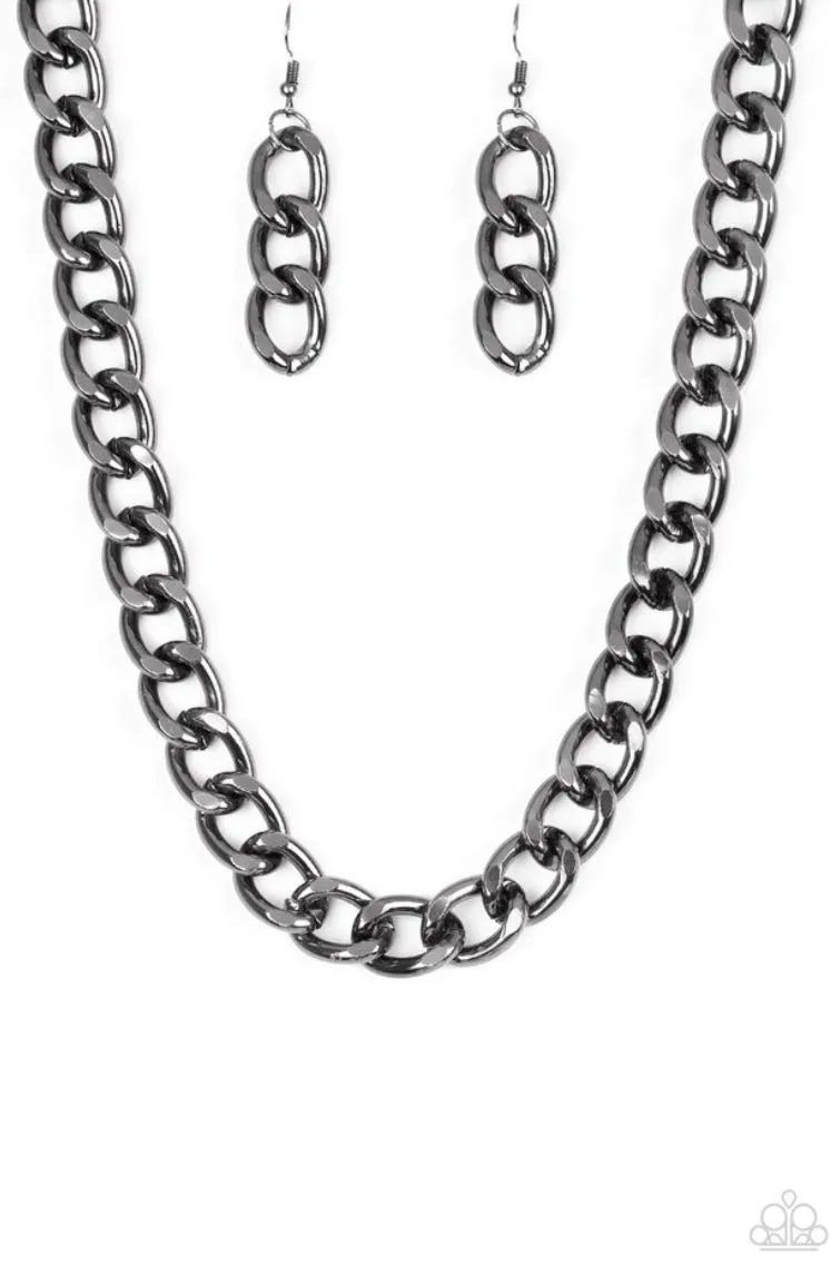 Heavyweight Champion Necklace Black  - Paparazzi Accessories