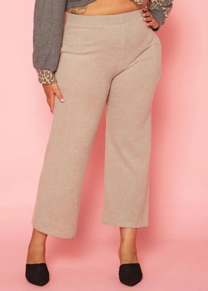 HI Curvy Plus Size High Waist Knit Lounge Pants With Pockets