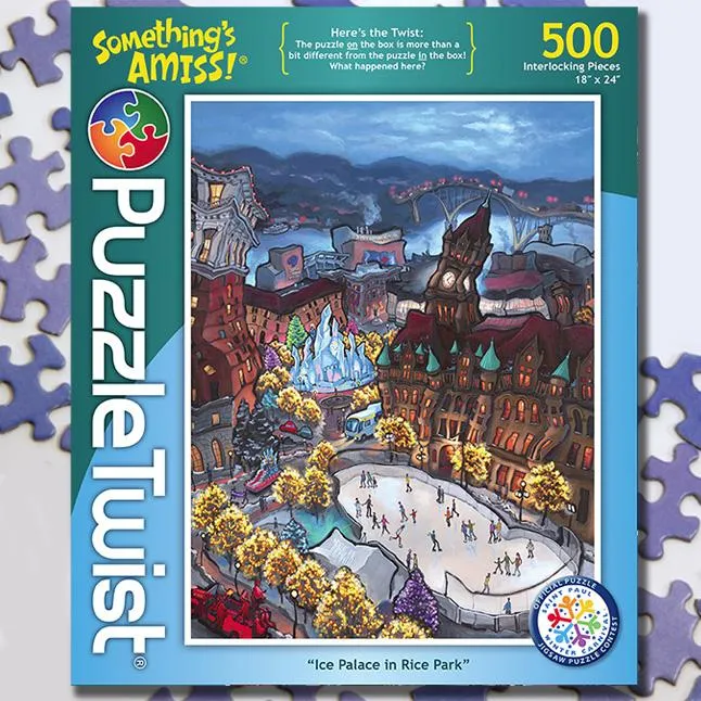 Ice Palace in Rice Park 500 Piece Puzzle Twist Jigsaw Puzzle