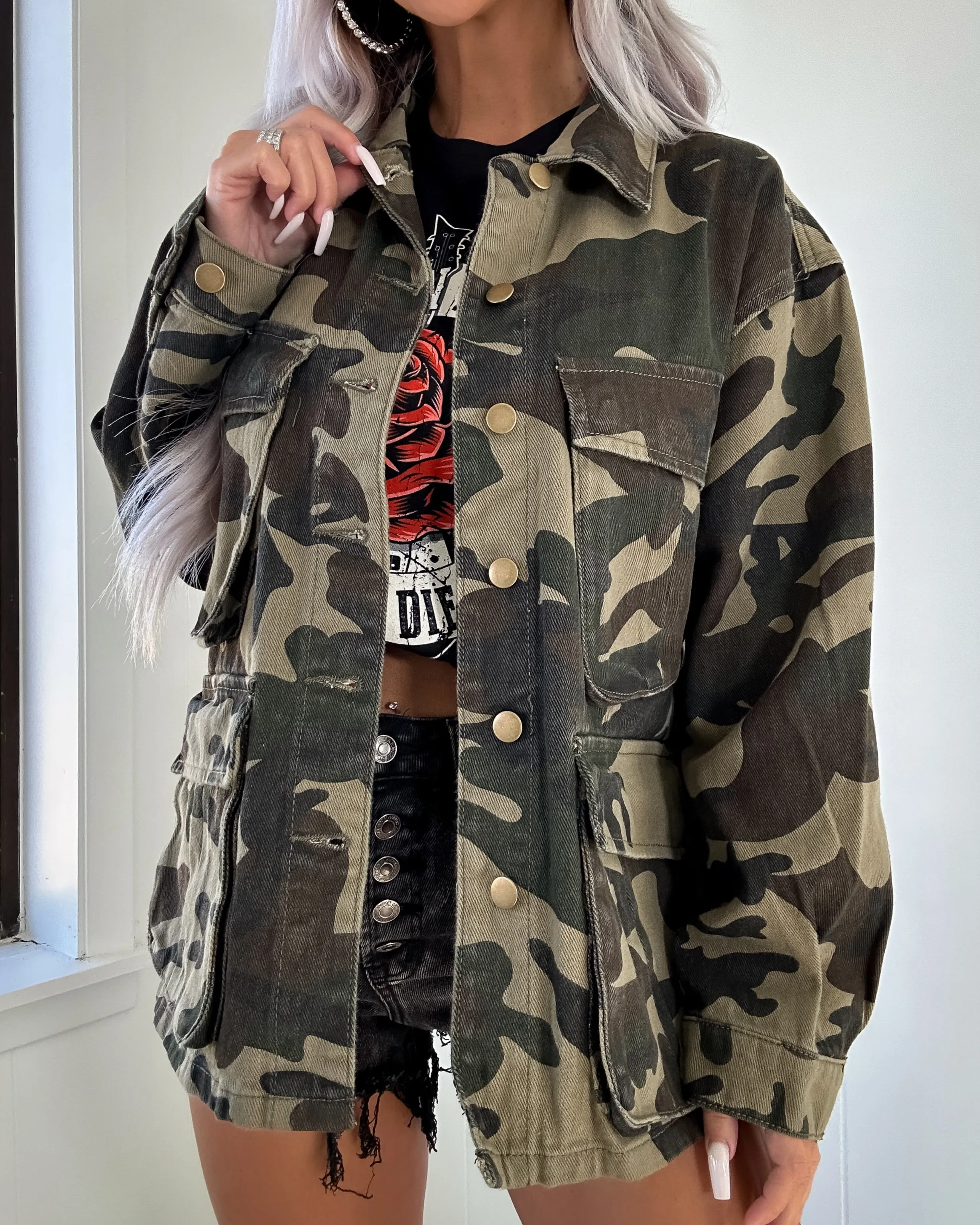 Ivy Denim Jacket - Camo